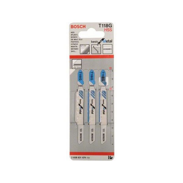 Bosch Brzeszczot do wyrzynarek T 118 G 92mm 3szt. (2608631674)