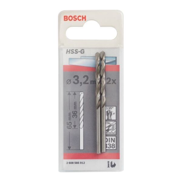 Wiertło Bosch HSS walcowe 3,2mm  (2.608.585.912)