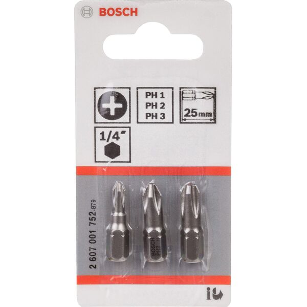 Bosch Końcówk BIT 3 x PH EH SET 3szt. (2.607.001.752)