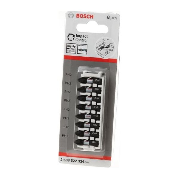 Bosch 8-częściowy zestaw końcówek wkręcających Impact Control PH2,25mm (2608522324)