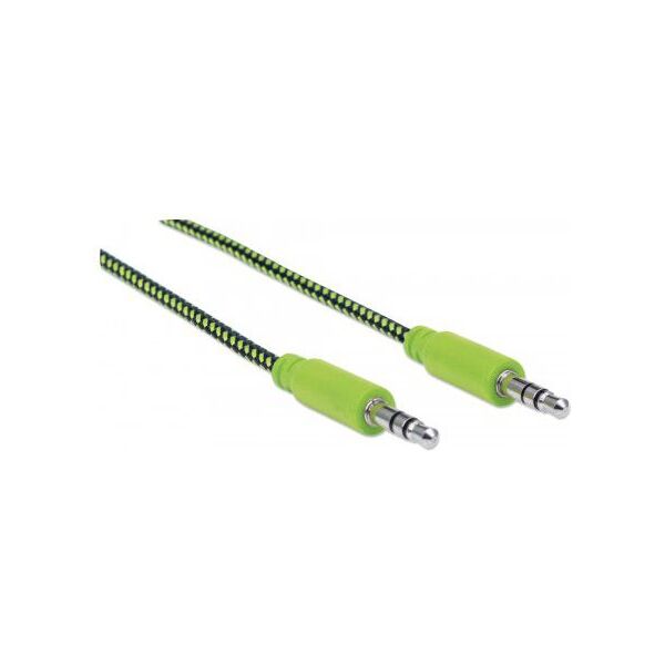Kabel Manhattan Jack 3.5mm - Jack 3.5mm 1m czarny zielony (394130)