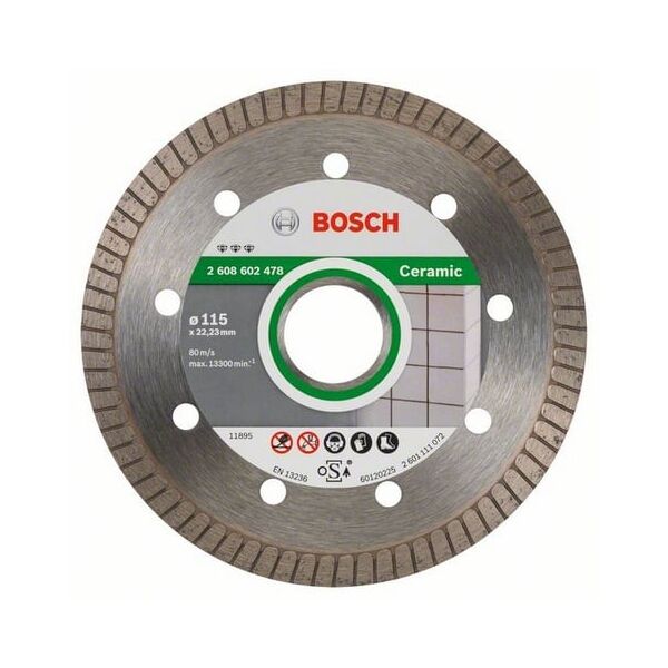 Bosch Tarcza tnąca diamentowa Best for Ceramic Extra-Clean Turbo 115 x 22mm - 2608602478