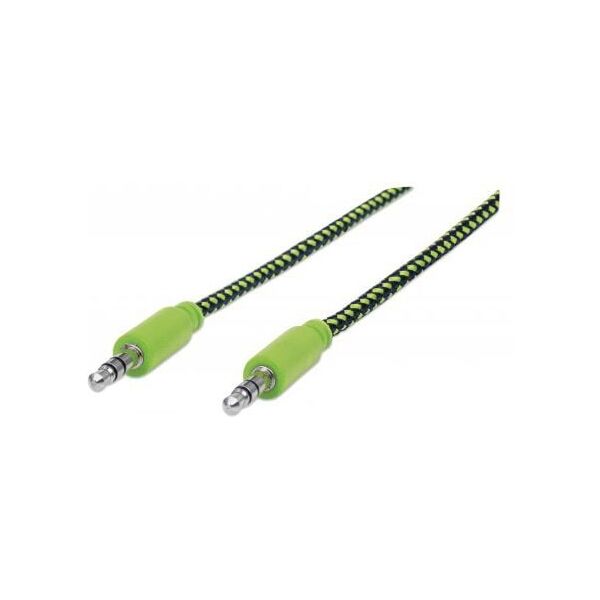 Kabel Manhattan Jack 3.5mm - Jack 3.5mm 1m czarny zielony (394130)