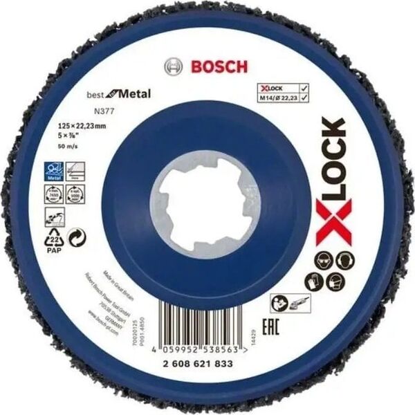 Bosch Bosch X-LOCK δίσκος καθαρισμού χονδρό, N377 μέταλλο, 125mm, δίσκος λείανσης (μαύρο)