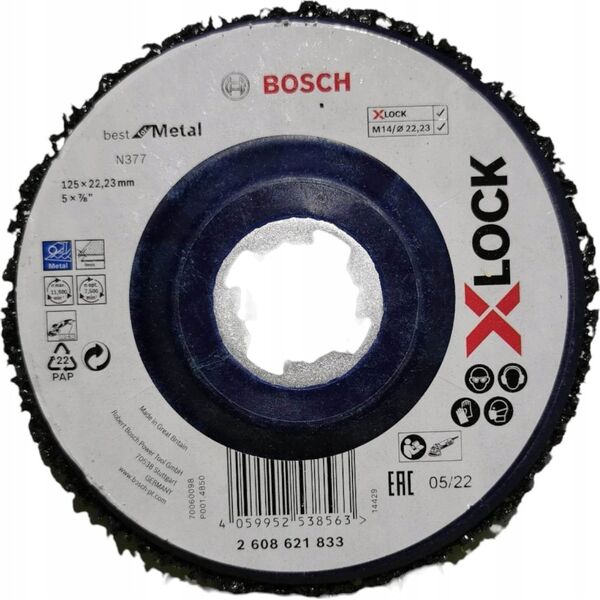 Bosch Bosch X-LOCK δίσκος καθαρισμού χονδρό, N377 μέταλλο, 125mm, δίσκος λείανσης (μαύρο)