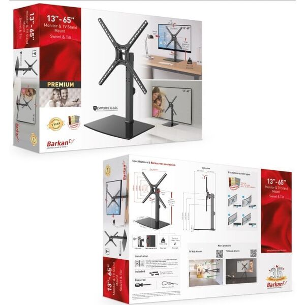 Barkan Stojak Podstawa pod Telewizor do 65 Obrotowa Stopka TV LED/LCD