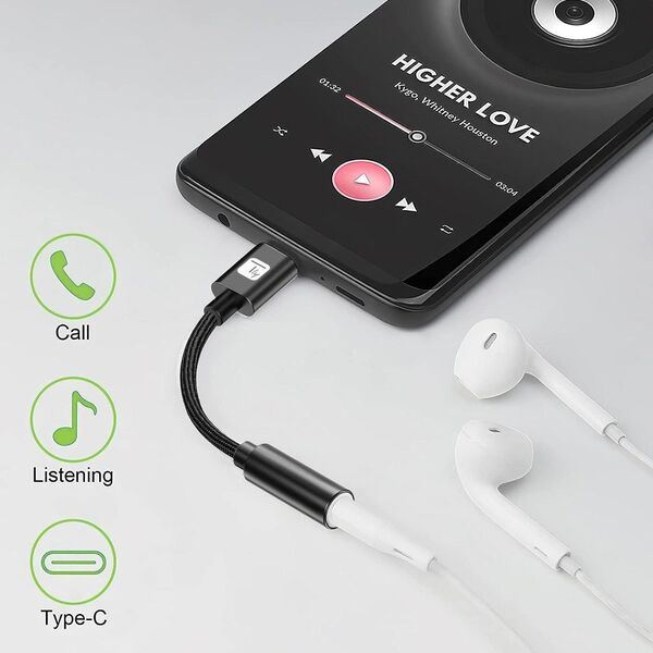 Adapter USB Techly Techly Adapter Słuchawkowy USB-C na Mini Jack 3.5mm z Układem DAC