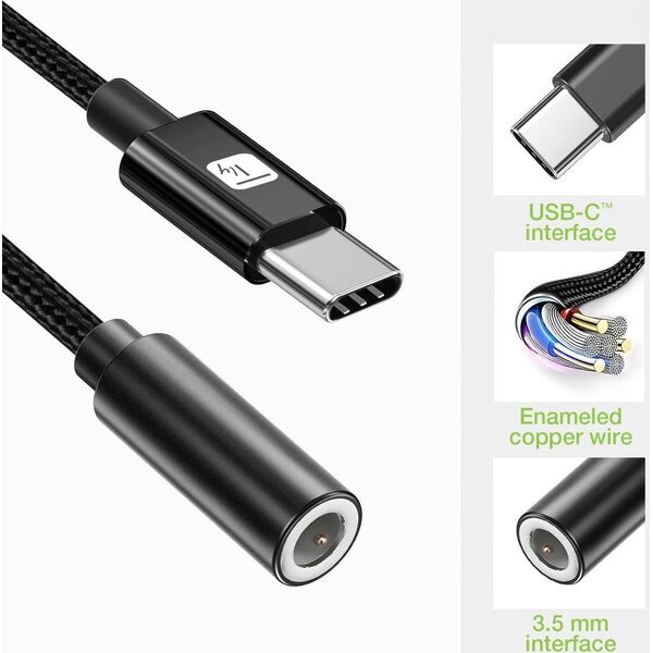 Adapter USB Techly Techly Adapter Słuchawkowy USB-C na Mini Jack 3.5mm z Układem DAC