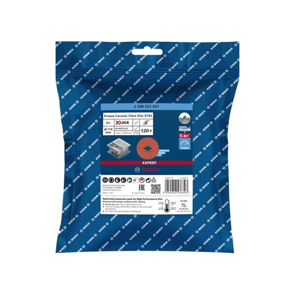 Bosch BOSCH R782 X-LOCK 115mm G120 5pcs - 2608621807 EXPERT RANGE