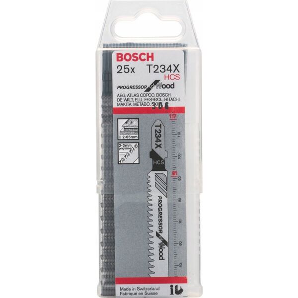Bosch Bosch jigsaw blade T 234 X Progressor for Wood, 117mm (25 pieces)