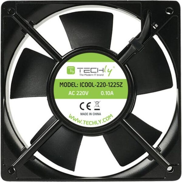 Wentylator Techly 120x120x25 220V AC aluminiowy (ICOOL-220-1225Z)