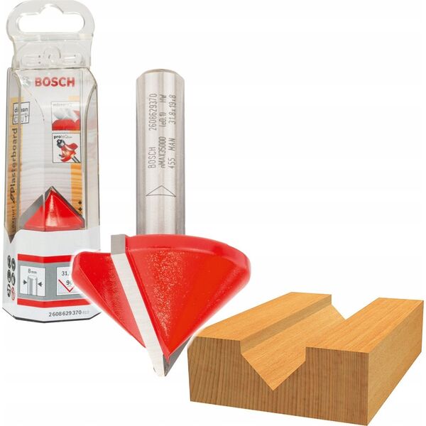 Bosch Bosch V-groove cutter Expert for Wood,  31.8mm, 90° (shank  8mm, double-edged)