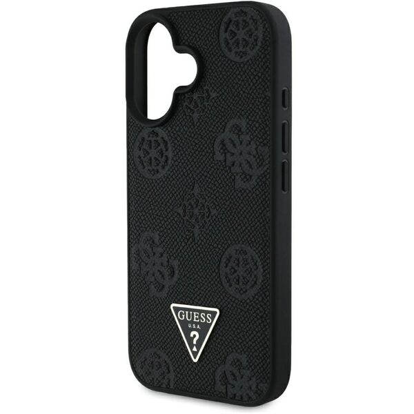 Etui Guess Grained Hot Stamp Peony       Triangle Logo MagSafe do iPhone 16 czarny