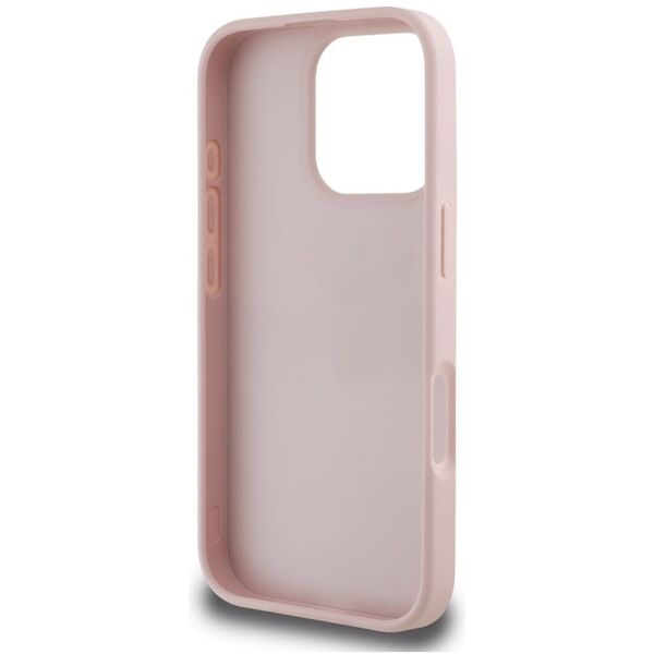 Etui Guess Grained Roses Big 4G logo do  iPhone 16 Pro różowy
