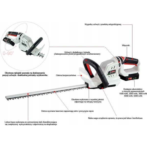 NAC Nożyce akumulatorowe HB18-B20-45-L-RH-S 45.5 cm