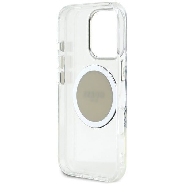 Etui Guess IML Metal Colored Circle      Classic Logo MagSafe do iPhone 16 Pro szary