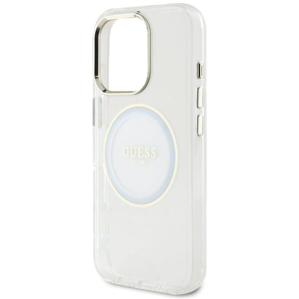 Etui Guess IML Metal Colored Circle      Classic Logo MagSafe do iPhone 16 Pro biały