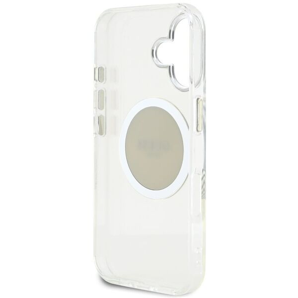 Etui Guess IML Metal Colored Circle      Classic Logo MagSafe do iPhone 16 szary