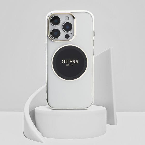 Etui Guess IML Metal Colored Circle      Classic Logo MagSafe do iPhone 16 Pro Max czarny