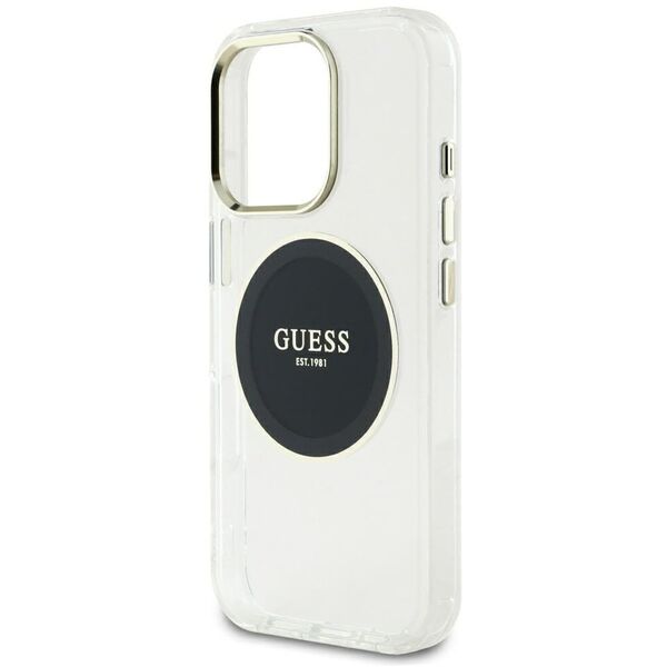 Etui Guess IML Metal Colored Circle      Classic Logo MagSafe do iPhone 16 Pro Max czarny
