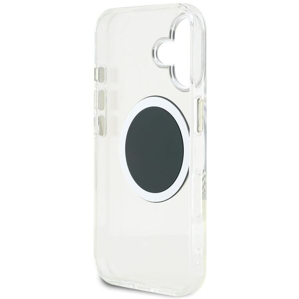 Etui Guess IML Metal Colored Circle      Classic Logo MagSafe do iPhone 16 czarny