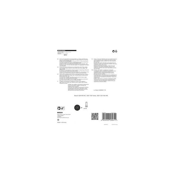 Bosch Bosch multi-hole pad 150mm soft M8 - 2608900009 EXPERT RANGE