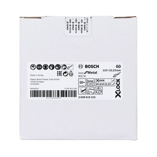 Bosch Bosch X-LOCK fiber disc R574 Best for Metal 115mm, grinding disc (O 115mm, K 60)