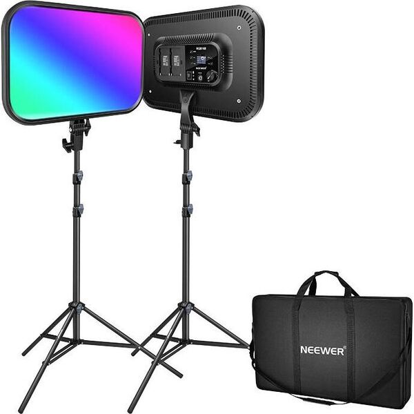 Zestaw studyjny Neewer Zestaw studyjny Neewer RGB168 RGB LED, dwie lampy 60W 2500-8500K + statywy