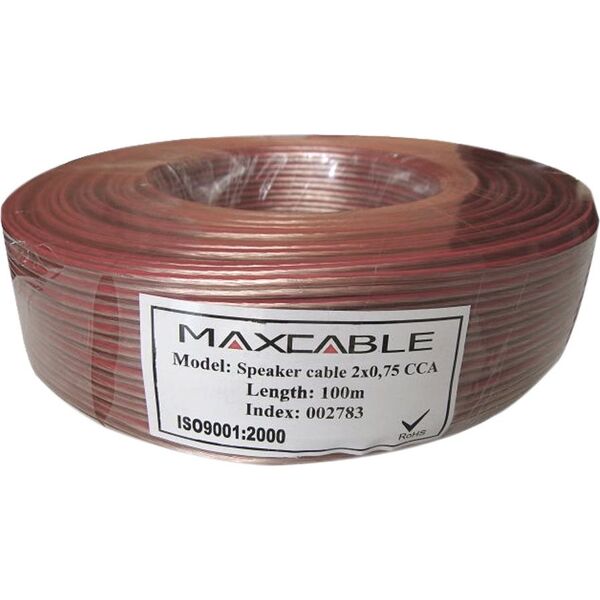 Przewód Maxcable MaxCable Przewód kabel głośnikowy TLYp CCA 2x0,75mm 100mb