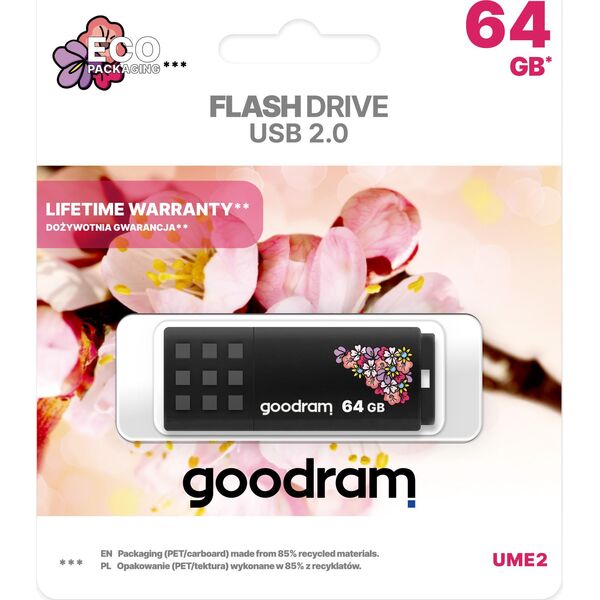 Pendrive GoodRam Spring, 64 GB  (UME2-0640K0R11-SP)