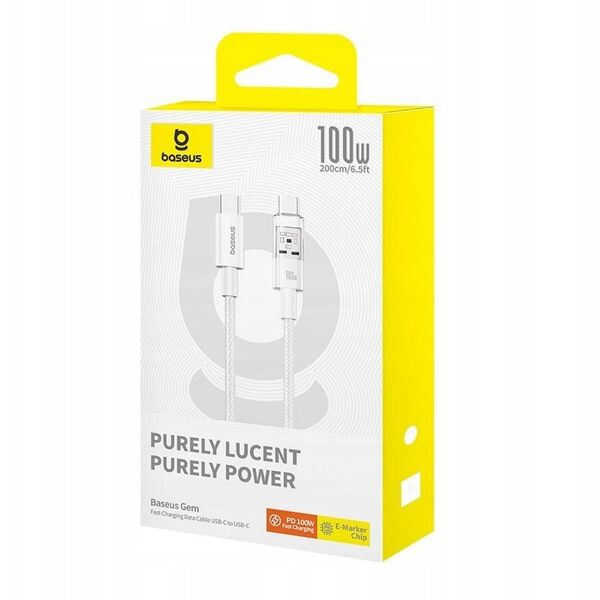 Kabel Baseus Gem Typ C-Typ C 100W 2m (biały)
