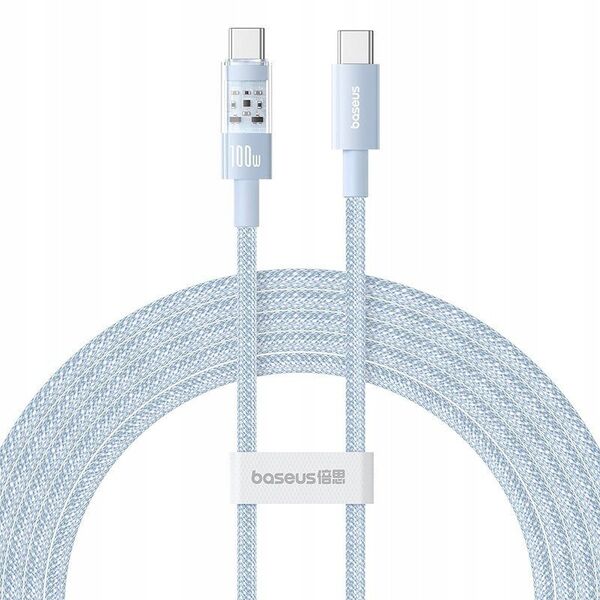 Kabel Baseus Gem Typ C-Typ C 100W 2m (niebieski)