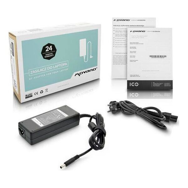 Zasilacz do laptopa Movano 90 W, 3 mm, 4.6 A, 19.5 V (ZZ/DEL195462P)