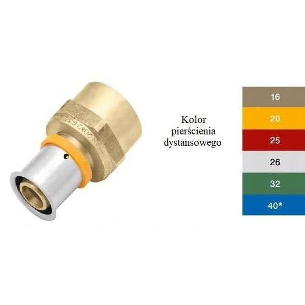 Złączka mosiężna GW ultraPRESS - 26 Rp1KAN-THERM