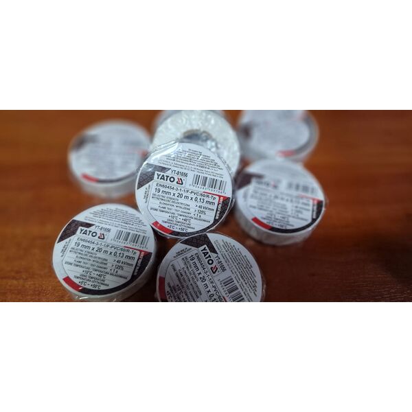 YATO TAŚMA ELEKTOIZOLACYJNA 19mm x 20m BIAŁA