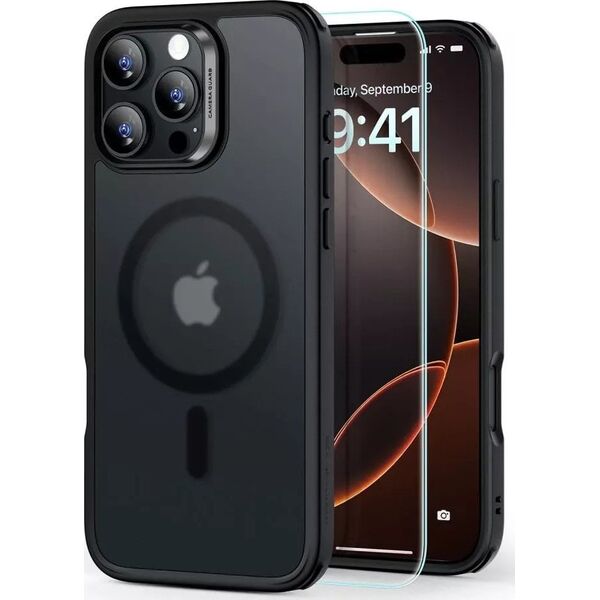 ESR ESR CLASSIC HYBRID HALOLOCK MAGSAFE & TEMPERED GLASS IPHONE 16 PRO FROSTED BLACK