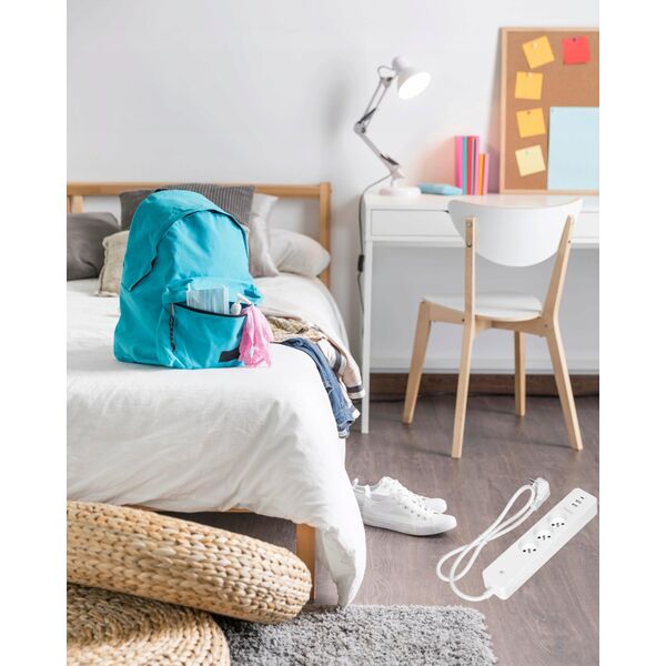 Przedłużacz z 3 gniazdami z uziemieniem i wyłącznikiem 2xUSB, Tuya Smart Wi-Fi, biały