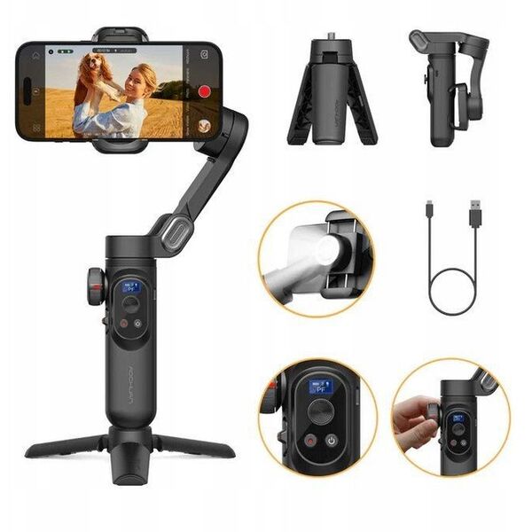Gimbal Stabilizator 3-osie Śledzenie AI Gesty Telefon / AOCHUAN SMART X PRO