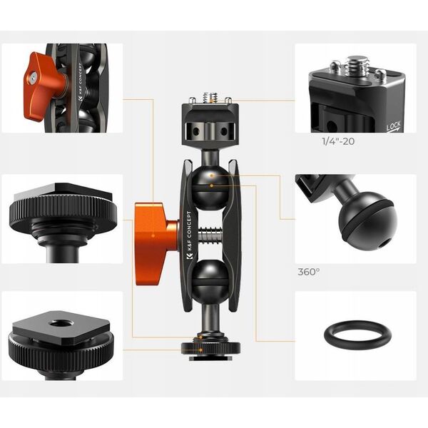 Uchwyt Ramię Przegubowe Montażowe Magic Arm na Monitor Lampę 1/4'' ISO K&F / MS27
