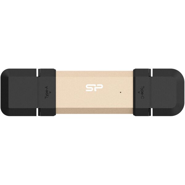 Gold „Silicon Power DS72“ USB atmintinė 500 GB A tipo USB / C tipo USB 3.2 Gen 2 (3.1 Gen 2) Auksinė
