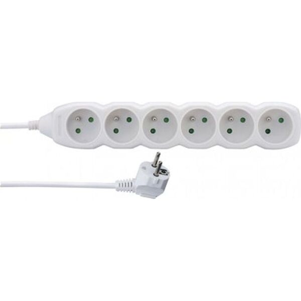 Emos Przedłużacz 6-gniazd z/u 2m /H05VV-F 3G1/ biały P0612