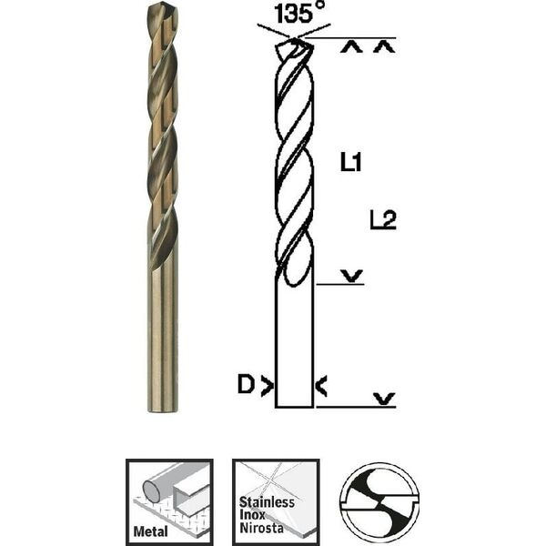 Wiertło Bosch Bosch Metal twist drill HSS-Co, DIN 338, 13.0mm (5 pieces, working length 101mm)