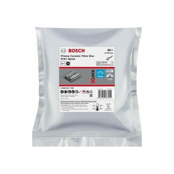 Bosch BOSCH FIBRA KRĄŻEK X-LOCK METAL 125 gr. 80 R781 /25szt. B2608621796