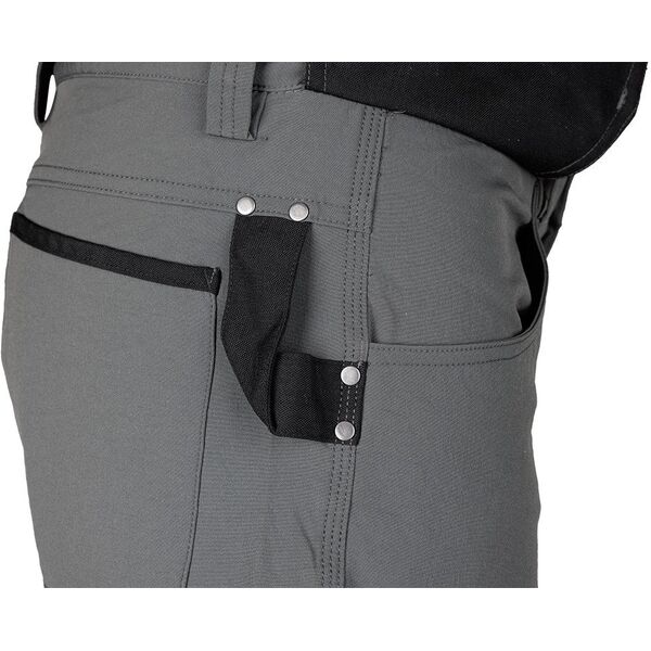 Spodnie robocze Mix&Match, 4 way stretch, z kaburami, Cordura, szaro-czarne, rozmiar S