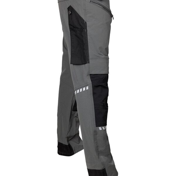 Spodnie robocze Mix&Match, 4 way stretch, z kaburami, Cordura, szaro-czarne, rozmiar S