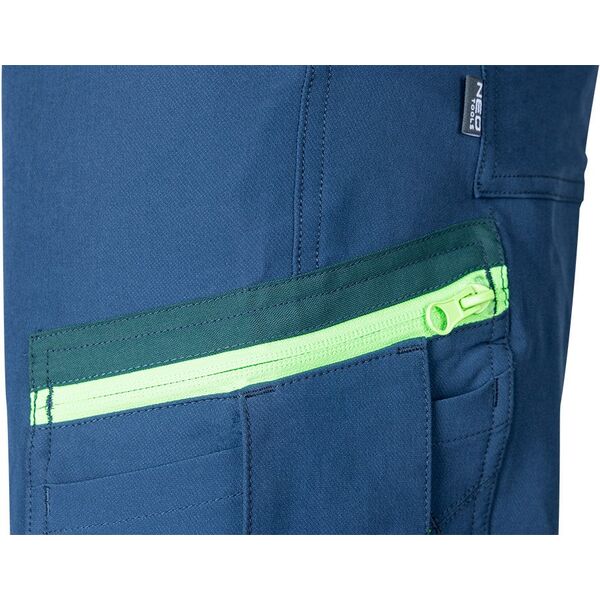 Spodnie robocze Mix&Match, 4 way stretch, granatowo-zielone, rozmiar XXXL