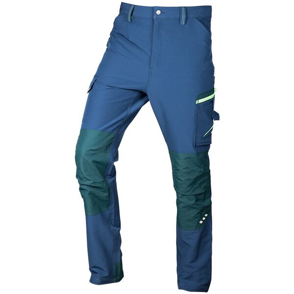 Spodnie robocze Mix&Match, 4 way stretch, granatowo-zielone, rozmiar XL