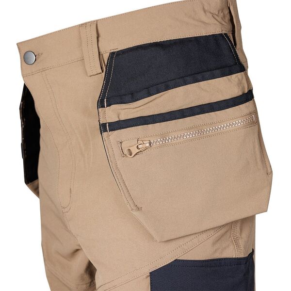 Spodnie robocze Mix&Match, 4 way stretch, z kaburami, Cordura, beżowo-czarne, rozmiar L