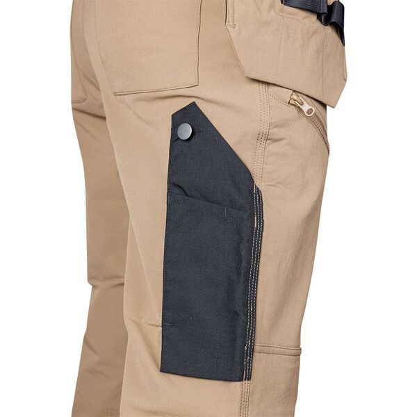Spodnie robocze Mix&Match, 4 way stretch, z kaburami, Cordura, beżowo-czarne, rozmiar L