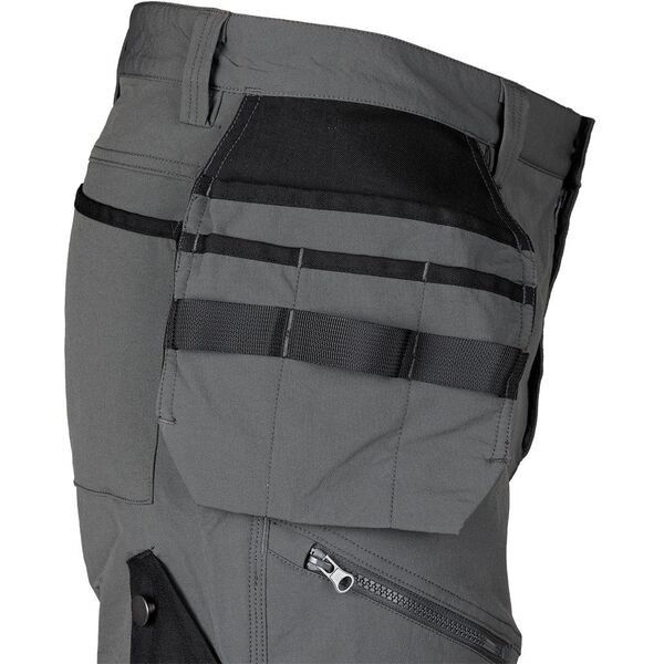 Spodnie robocze Mix&Match, 4 way stretch, z kaburami, Cordura, szaro-czarne, rozmiar XXXL